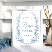 Victoriaans Dusty Blue Franse Tuin Recept Kaarten Poster