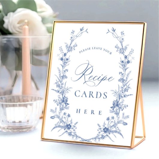 Victoriaans Dusty Blue Franse Tuin Recept Kaarten Poster