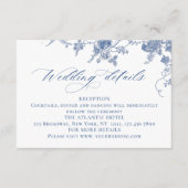 Victoriaans Dusty Blue Franse Tuin Trouwdetails Informatiekaartje (Voorkant)
