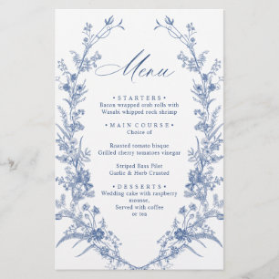 Victoriaans Dusty Blue Franse Tuin Trouwmenu