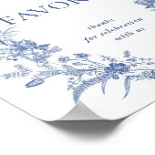 Victoriaans Dusty Blue French Garden Favors Sign Poster (Hoek)