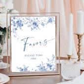 Victoriaans Dusty Blue French Garden Favors Sign Poster