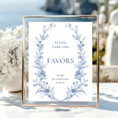 Victoriaans Dusty Blue French Garden Favors Sign Poster