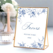 Victoriaans Dusty Blue French Garden Favors Sign Poster