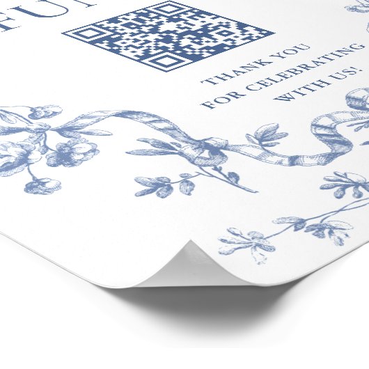 Victoriaans Dusty Blue French Garden Honeymoon Fun Poster (Hoek)