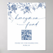 Victoriaans Dusty Blue French Garden Honeymoon Fun Poster (Voorkant)