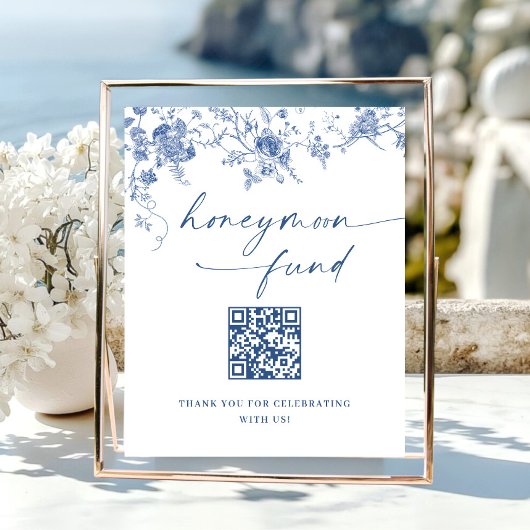 Victoriaans Dusty Blue French Garden Honeymoon Fun Poster