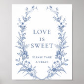 Victoriaans Dusty Blue French Garden Love is Sweet Poster (Voorkant)
