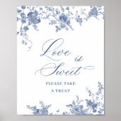 Victoriaans Dusty Blue French Garden Love is Sweet Poster (Voorkant)