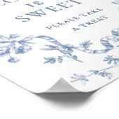 Victoriaans Dusty Blue French Garden Love is Sweet Poster (Hoek)