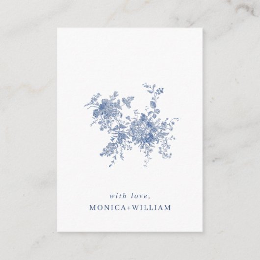 Victoriaans Dusty Blue French Garden QR code Detai Informatiekaartje (Achterkant)