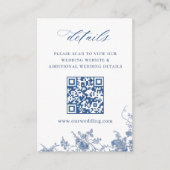 Victoriaans Dusty Blue French Garden QR code Detai Informatiekaartje (Voorkant)