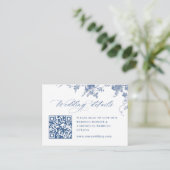 Victoriaans Dusty Blue French Garden QR code Detai Informatiekaartje (Staand voorkant)