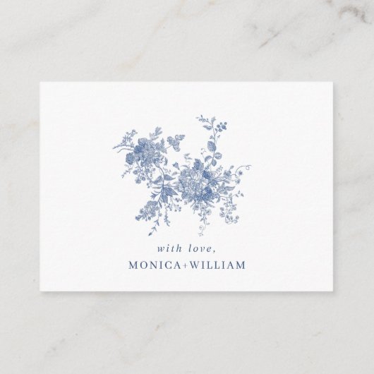 Victoriaans Dusty Blue French Garden QR code Detai Informatiekaartje (Achterkant)