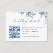 Victoriaans Dusty Blue French Garden QR code Detai Informatiekaartje (Voorkant)