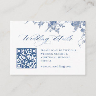 Victoriaans Dusty Blue French Garden QR code Detai Informatiekaartje