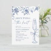 Victoriaans Dusty Blue French Garden VRIJGEZELLENF Kaart (Staand voorkant)