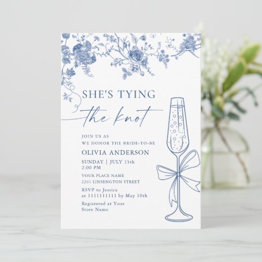 Victoriaans Dusty Blue French Garden VRIJGEZELLENF Kaart (Staand voorkant)