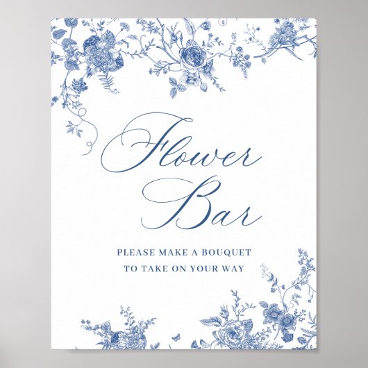 Victoriaans Dusty Blue French Garden Vrijgezellenf Poster (Voorkant)