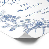 Victoriaans Dusty Blue French Garden Vrijgezellenf Poster (Hoek)