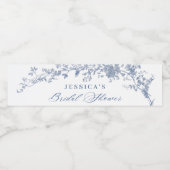 Victoriaans Dusty Blue French Garden Vrijgezellenf Waterfles Etiket (Enkel label)