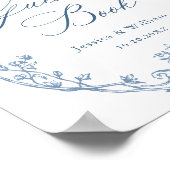 Victoriaans  Dusty Blue Guestbook Wedding Sign Poster (Hoek)