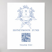Victoriaans Dusty Blue Honeymoon Fund Poster (Voorkant)