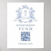 Victoriaans Dusty Blue Honeymoon Fund Poster (Voorkant)