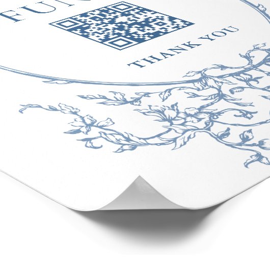 Victoriaans  Dusty Blue Honeymoon Fund Poster (Hoek)