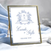 Victoriaans Dusty Blue Kaarten en geschenken Poster