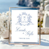 Victoriaans Dusty Blue Kaarten en geschenken Poster