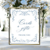 Victoriaans Dusty Blue Kaarten en geschenken Poster