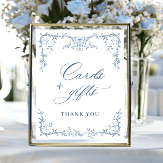 Victoriaans  Dusty Blue Kaarten en geschenken Poster