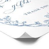 Victoriaans  Dusty Blue Kaarten en geschenken Poster (Hoek)