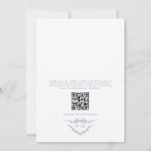 Victoriaans Dusty Blue QR Code Floral Wedding Kaart (Achterkant)