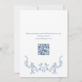 Victoriaans Dusty Blue Repetitie Diner QR-code Kaart (Achterkant)