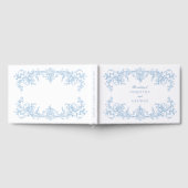 Victoriaans Dusty Blue Wedding Guest Book Gastenboek (Volledig)