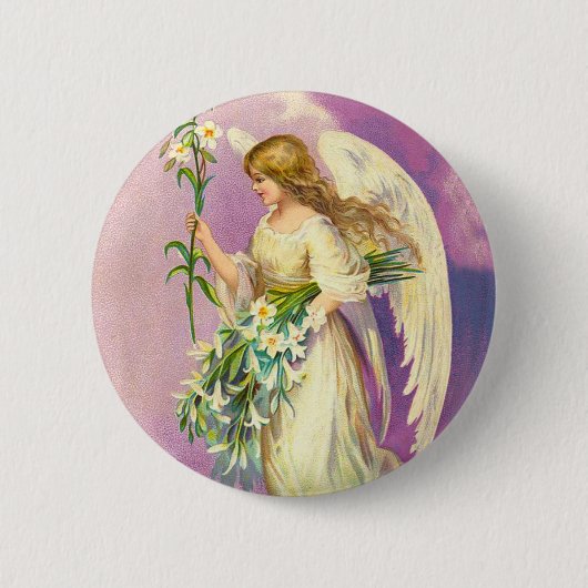 Victoriaans Easter Angel-Button Ronde Button 5,7 Cm (Voorkant)