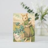 Victoriaans Easter Bunny Briefkaart (Staand voorkant)