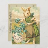 Victoriaans Easter Bunny Briefkaart (Voorkant / Achterkant)
