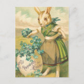 Victoriaans Easter Bunny Briefkaart (Voorkant)