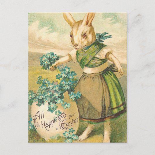 Victoriaans Easter Bunny Briefkaart (Voorkant)