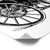 Victoriaans echtpaar man vrouw Carriage Wagon Art Poster (Hoek)