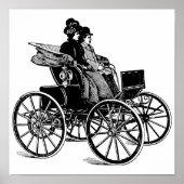 Victoriaans echtpaar man vrouw Carriage Wagon Art Poster (Voorkant)