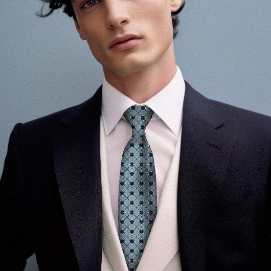 Victoriaans Edelweiss Golden Polka Dots  Mannen Stropdas