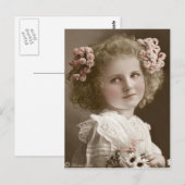 Victoriaans Edwardian Sepia Hand Tinted Briefkaart (Voorkant / Achterkant)