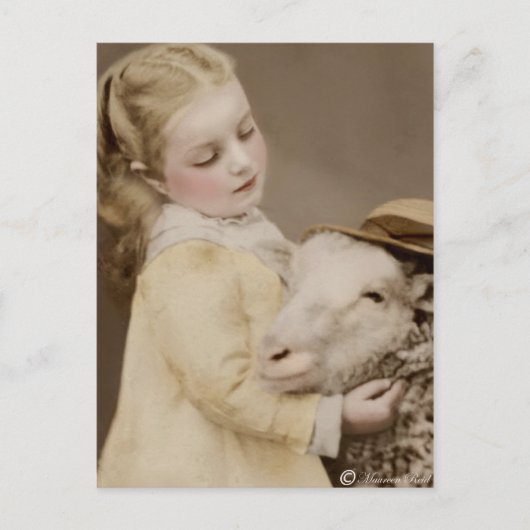 Victoriaans Edwardian Sepia Hand Tinted Briefkaart (Voorkant)