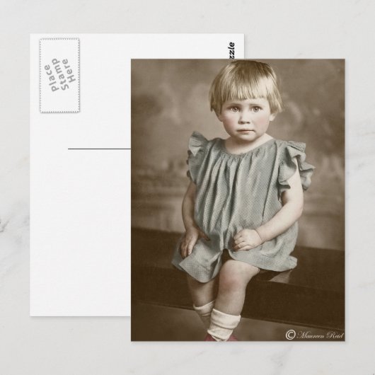 Victoriaans Edwardian Sepia Hand Tinted Briefkaart (Voorkant / Achterkant)