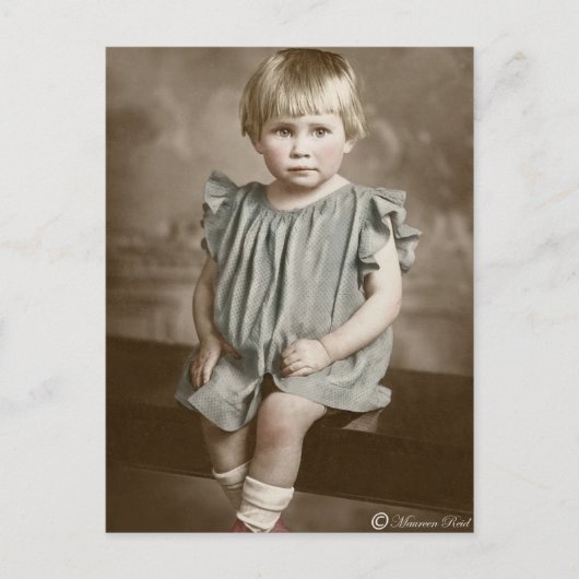 Victoriaans Edwardian Sepia Hand Tinted Briefkaart (Voorkant)