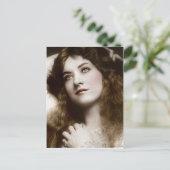 Victoriaans Edwardian Sepia Hand Tinted Briefkaart (Staand voorkant)